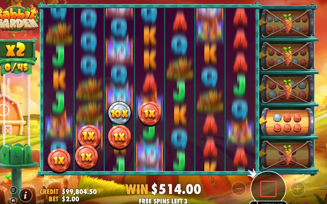 Free spins underway with COINS across the 7x7 grid
