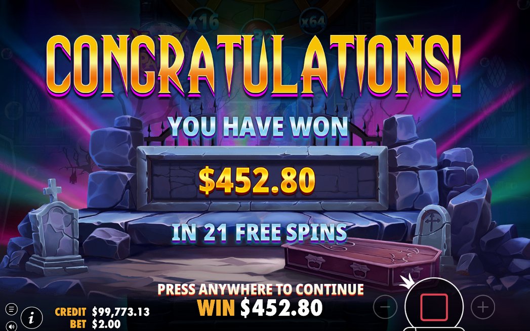A completed win counted at the final tumble multiplier