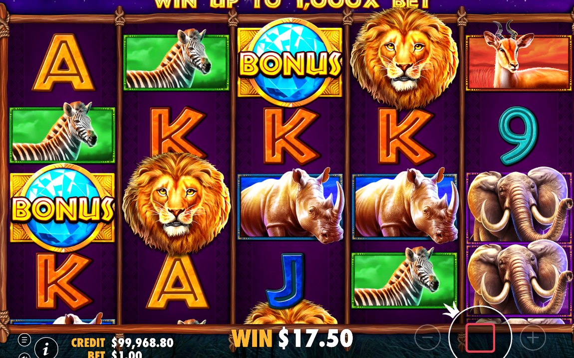 Free Spins round on the night wilderness background